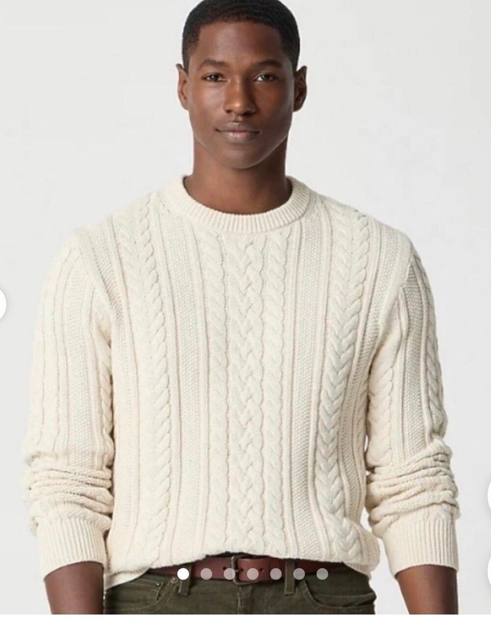 J. Crew Heritage cotton cable-knit sweater in Ivory NWT Size Medium